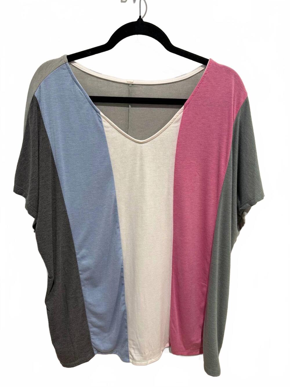 NEW EMERALD COLLECTION women's striped tunic top in multi